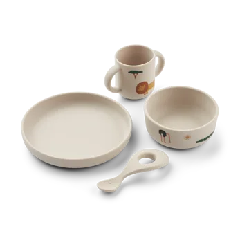 Vivi printed servies set 4-delig - Safari sandy mix - Liewood