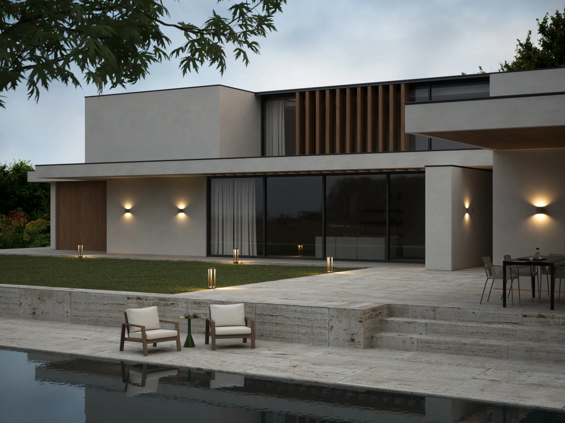 Mirage buitenlamp switch tune, Rust, 12x48 cm Light-Point