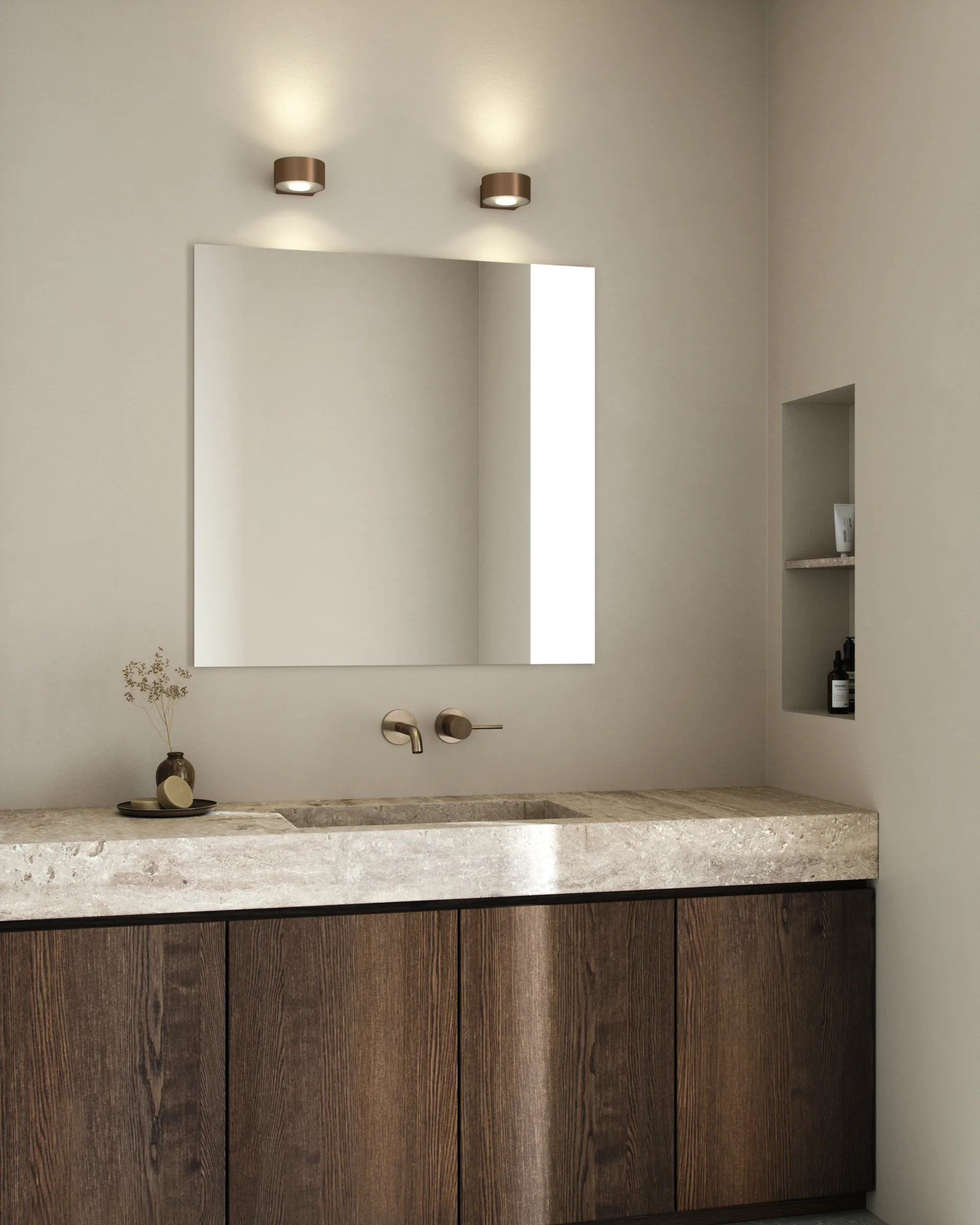 Orbit wandlamp W1 2700K, Brass Light-Point