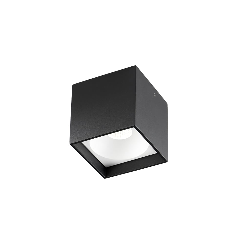 Light-Point Solo Square spotlight black/white, 3000 kelvin