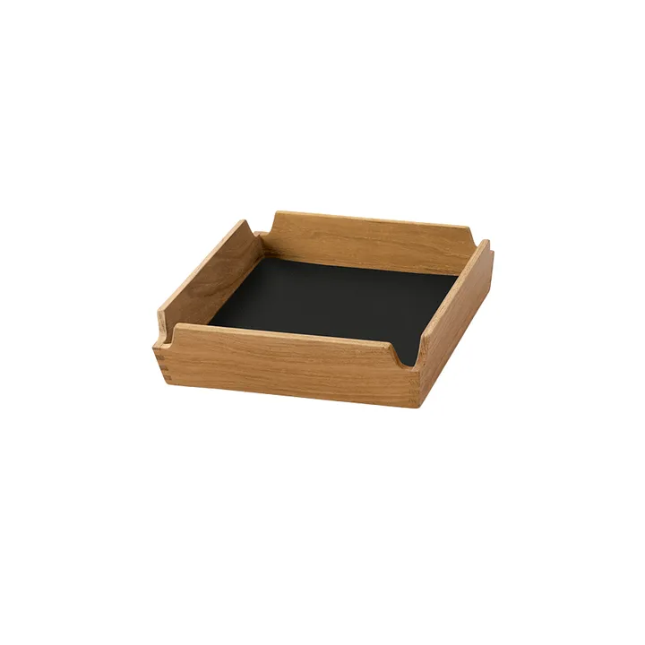 Airy Nupo dienblad - Black ink-teak, mini - LIND DNA