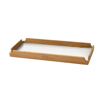 Airy Nupo dienblad - Pure white-teak, slim - LIND DNA
