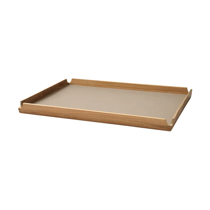 Airy teakhouten dienblad square L - Nupo clay brown - LIND DNA