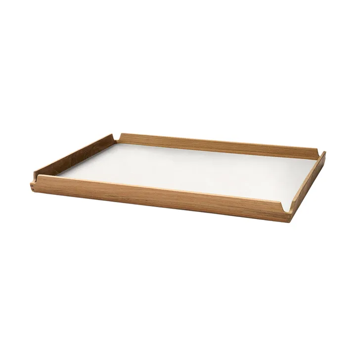 Airy teakhouten dienblad square L - Nupo pure white - LIND DNA