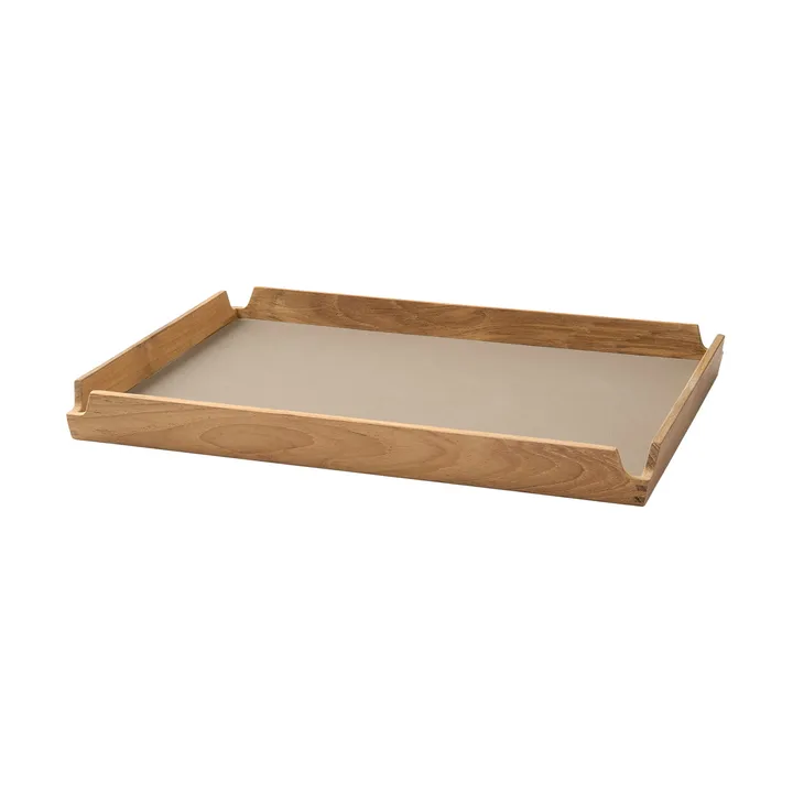 Airy teakhouten dienblad square M - Nupo clay brown - LIND DNA