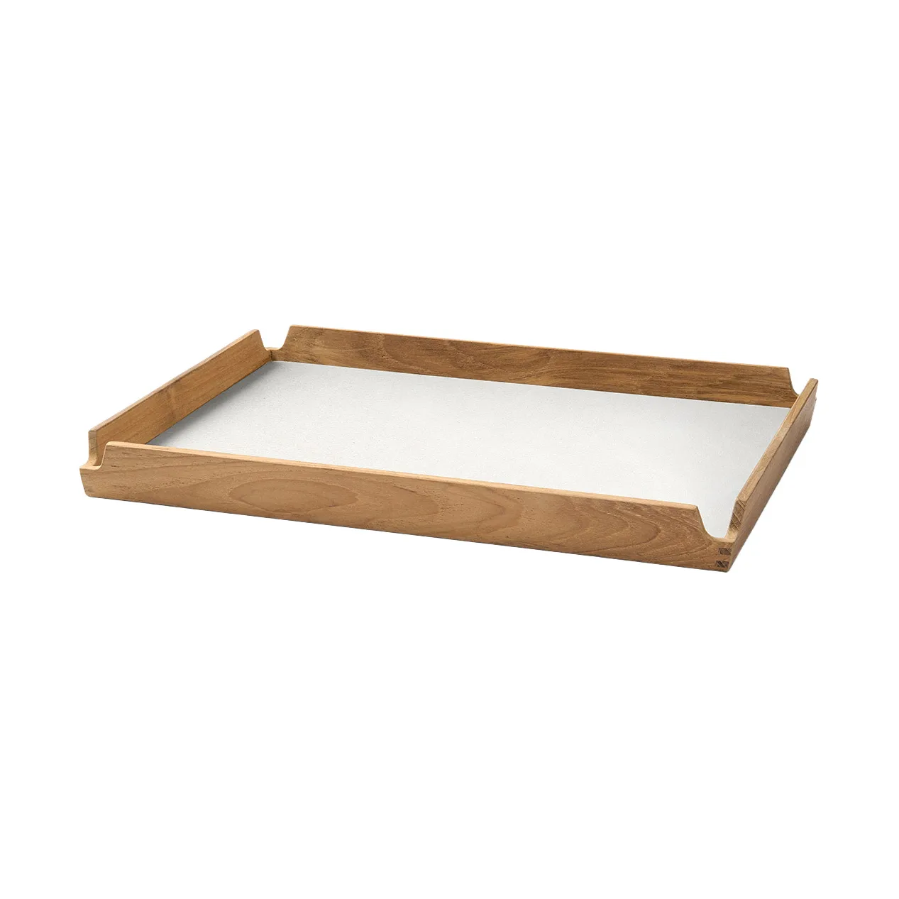 Airy teakhouten dienblad square M, Nupo pure white LIND DNA