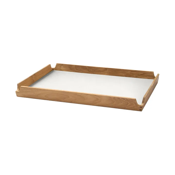 Airy teakhouten dienblad square M - Nupo pure white - LIND DNA