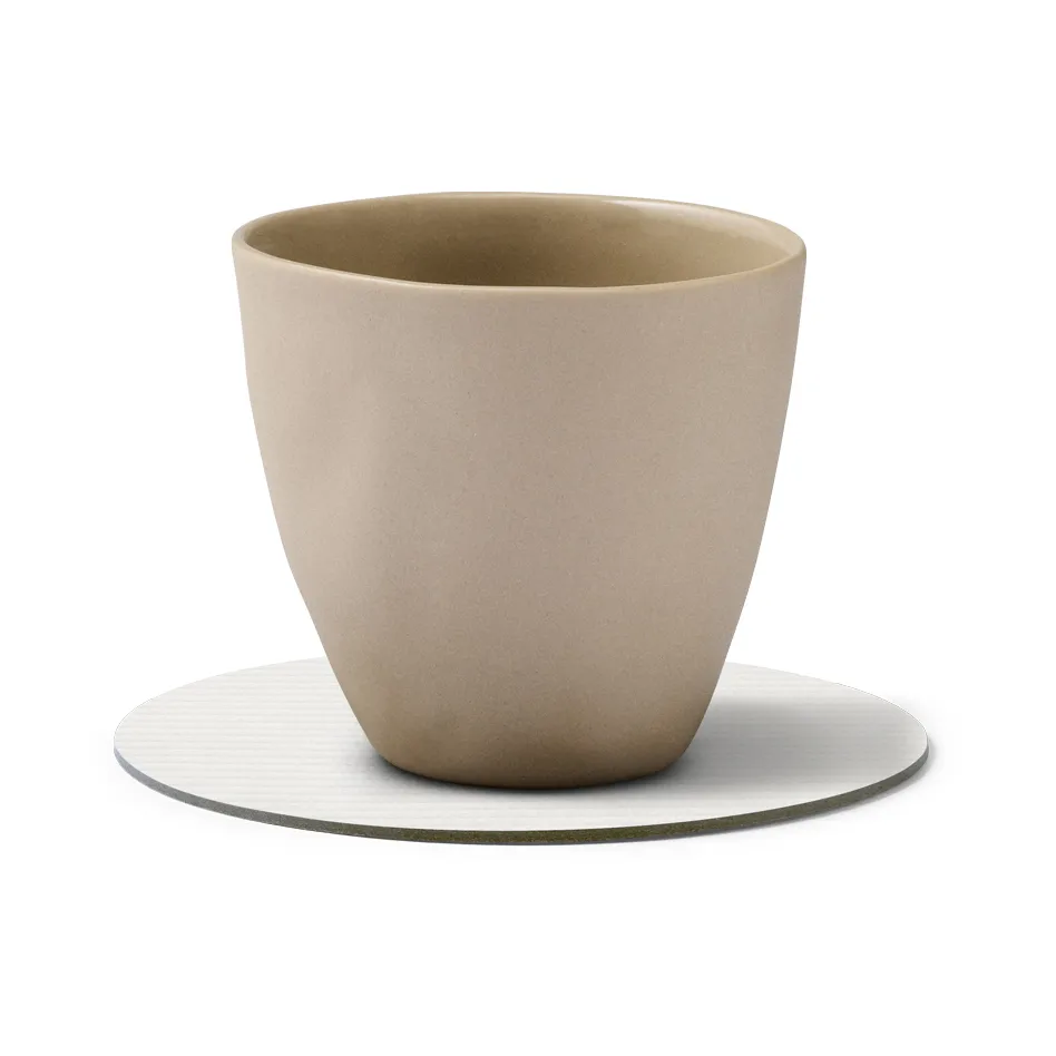 Corduroy onderzetter, Pure white, circle LIND DNA