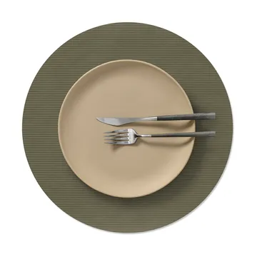 Corduroy placemat - Army green, circle, L - LIND DNA