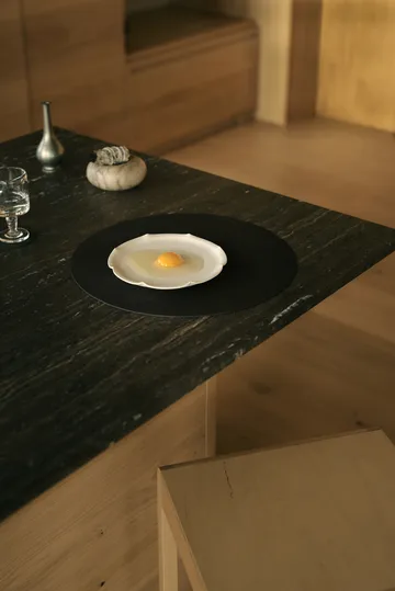 Corduroy placemat - Black ink, circle, L - LIND DNA