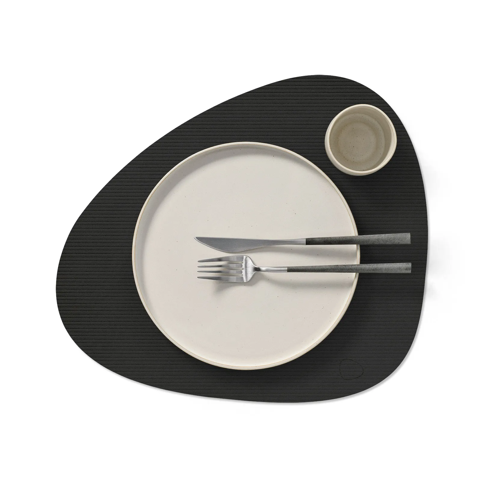 Corduroy placemat curve L, Black ink LIND DNA