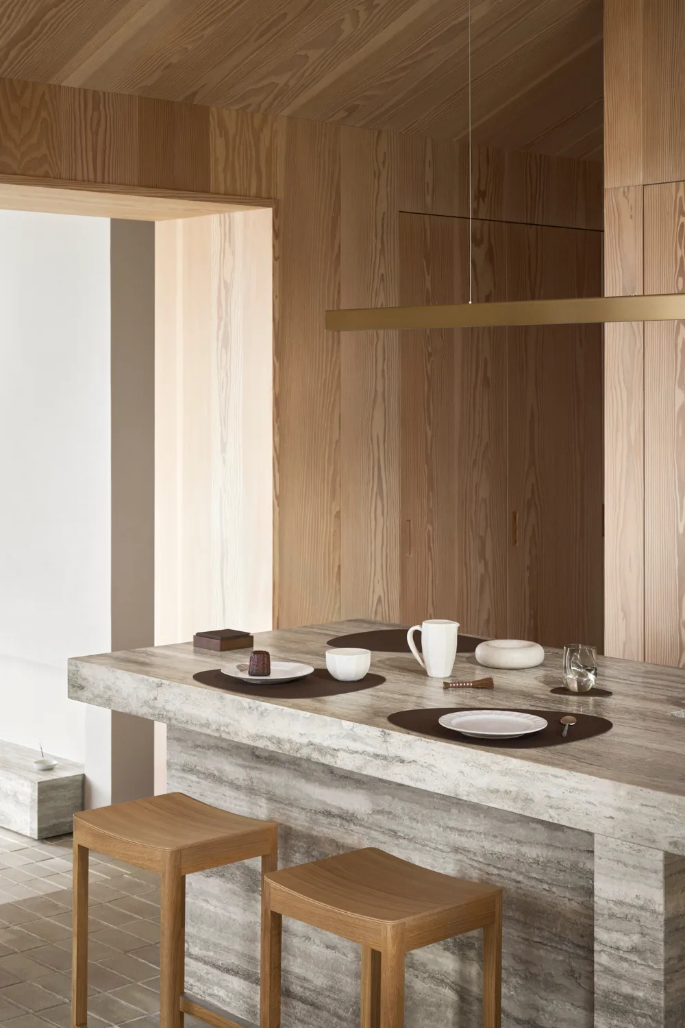 Corduroy placemat curve L, Hazel LIND DNA