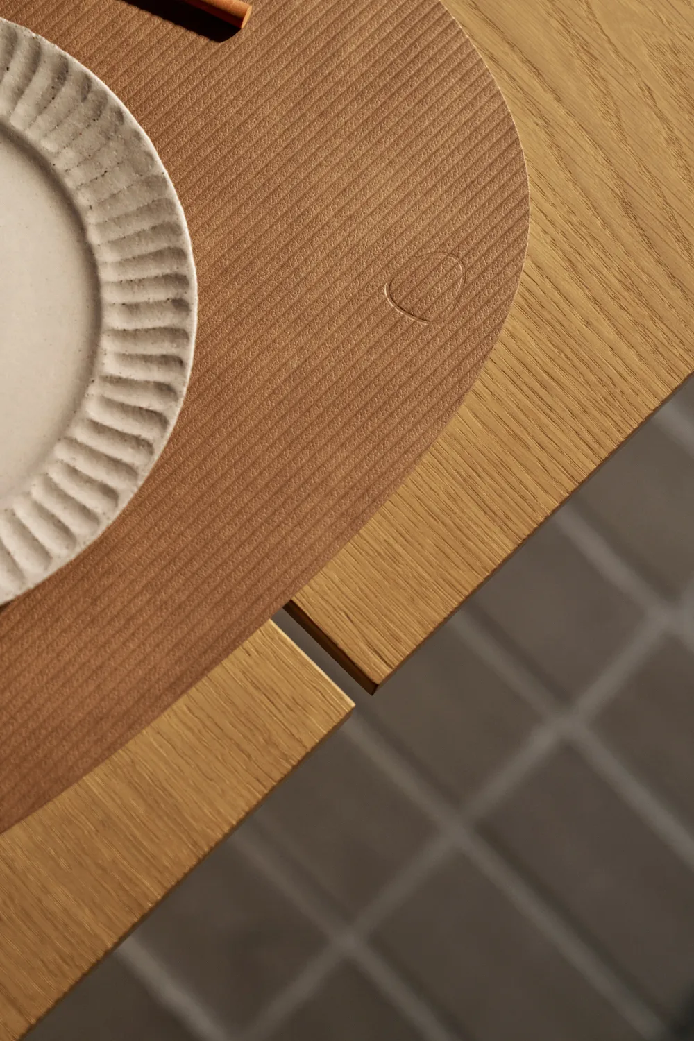 Corduroy placemat curve L, Nature LIND DNA