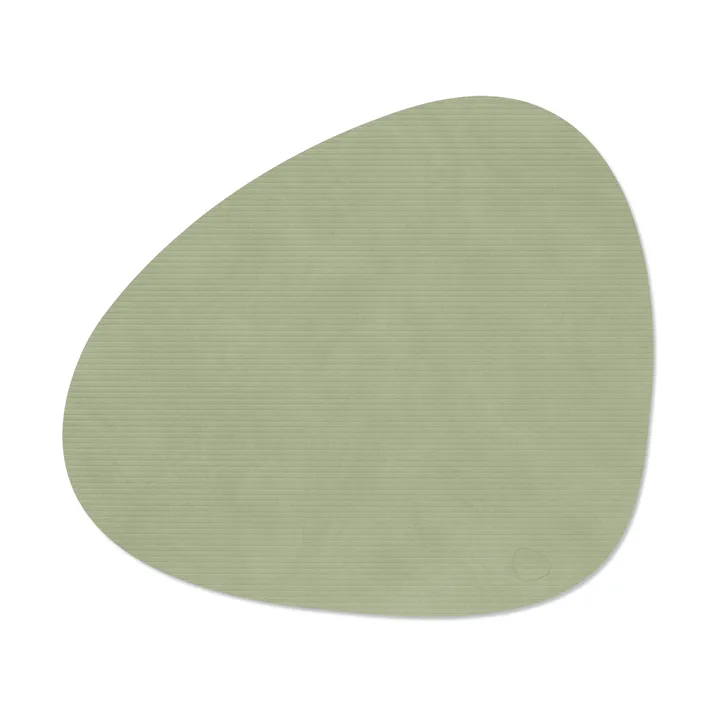 Corduroy placemat curve L - Olive Green, 44x37 cm - LIND DNA