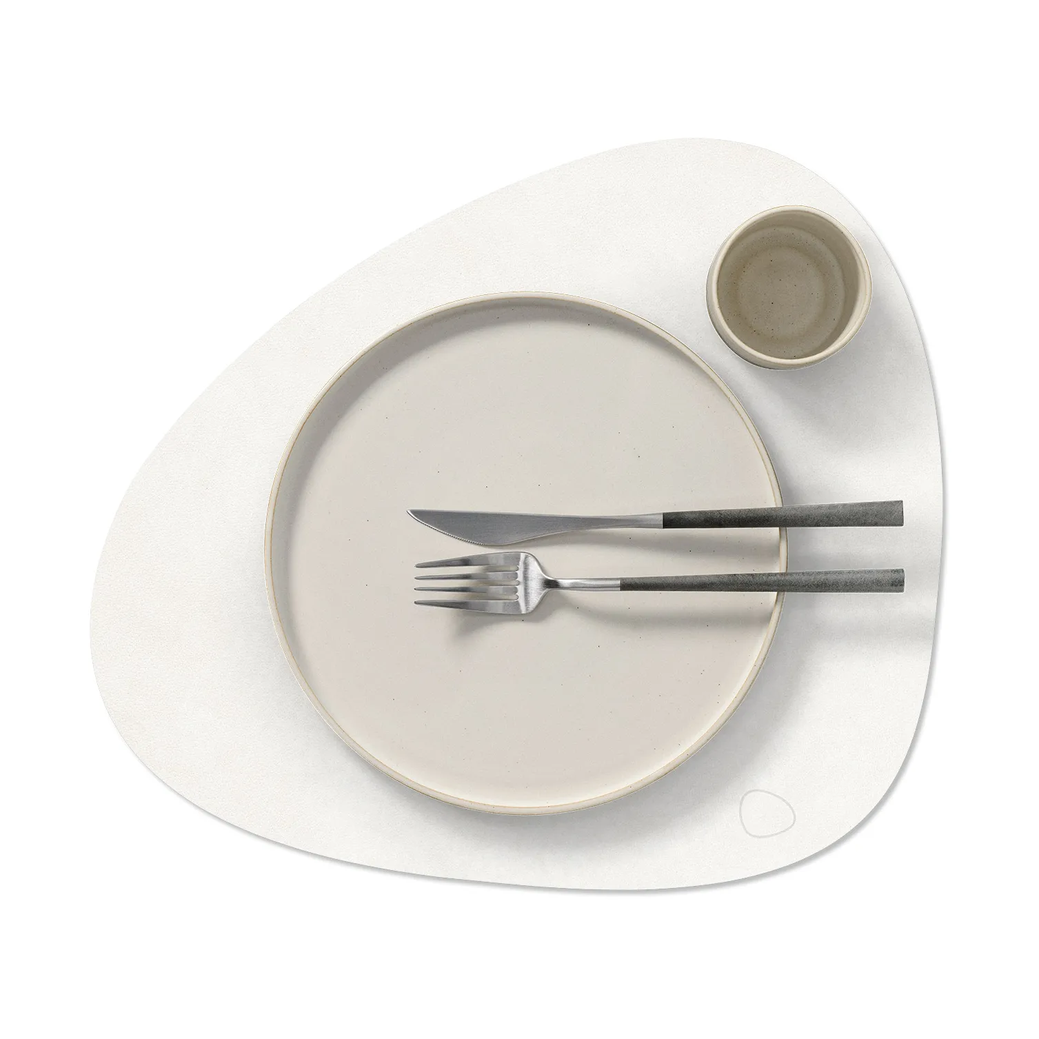 Corduroy placemat curve L, Pure white LIND DNA