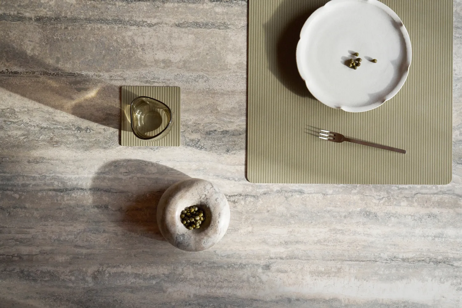 Corduroy placemat square L, Herbal Dust LIND DNA