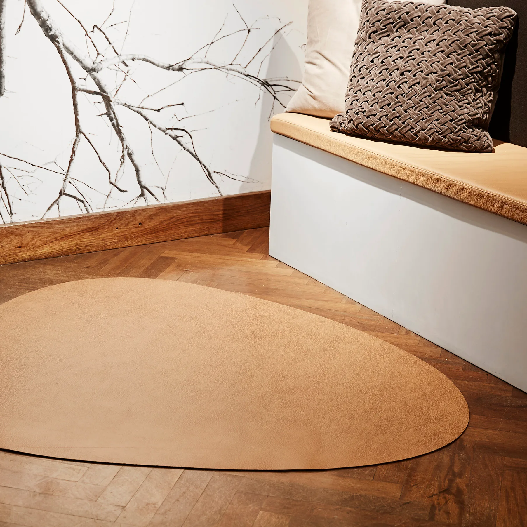 Curve Bull leren vloerkleed XXL, Nature LIND DNA