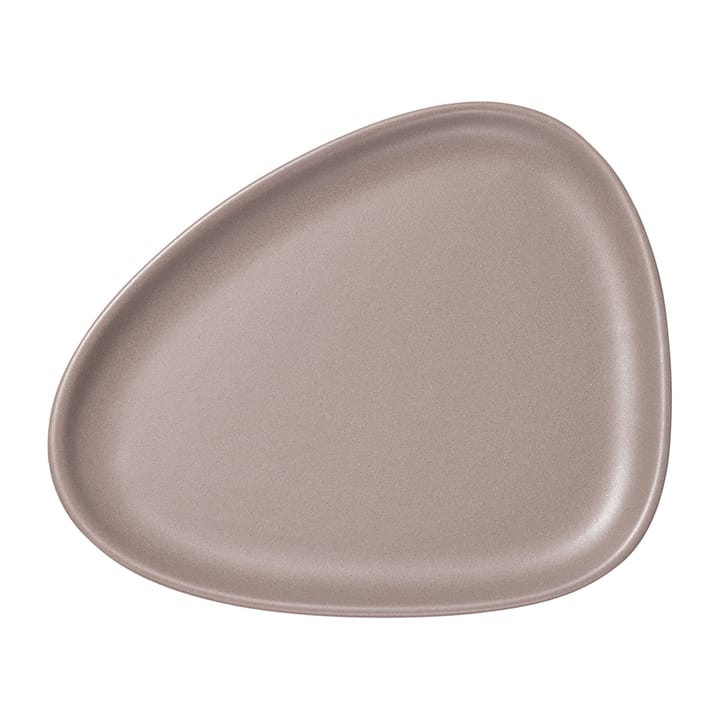 Curve Stoneware bordje 19x22 cm - Warm grey - LIND DNA