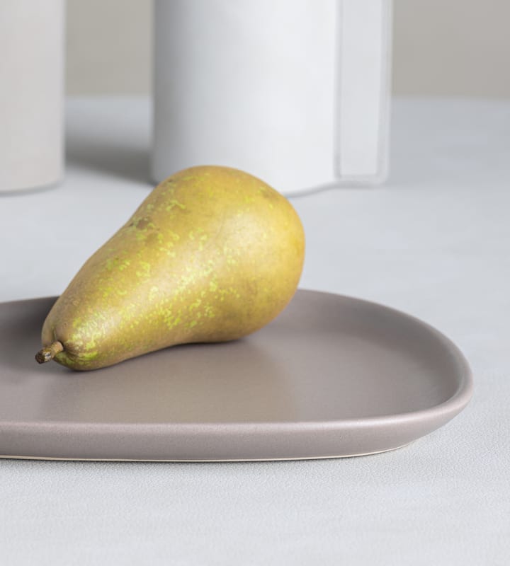 Curve Stoneware bordje 19x22 cm, Warm grey LIND DNA