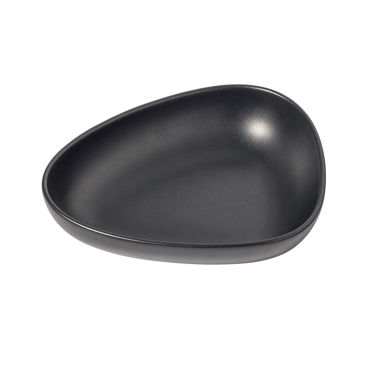LIND DNA Curve Stoneware diep bord 19x22 cm Black | Scandinavisch Interieur | Diepe borden | Zwart