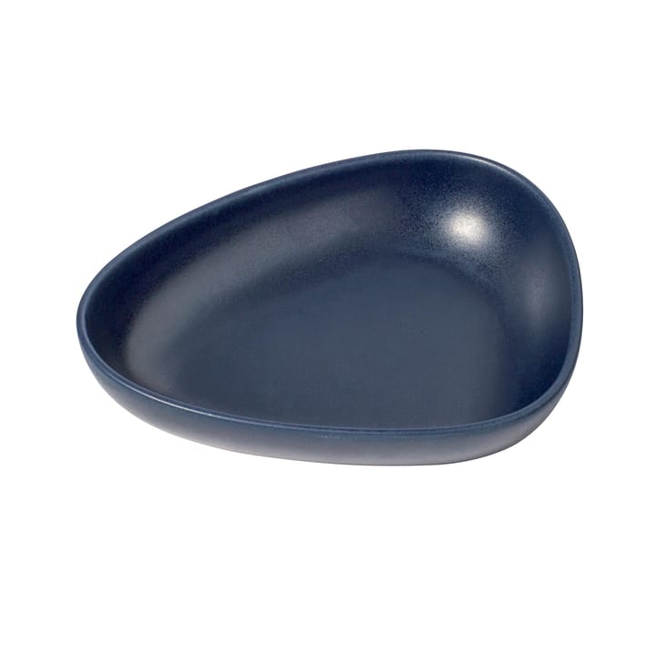 Curve Stoneware diep bord 19x22 cm - Navy blue - LIND DNA