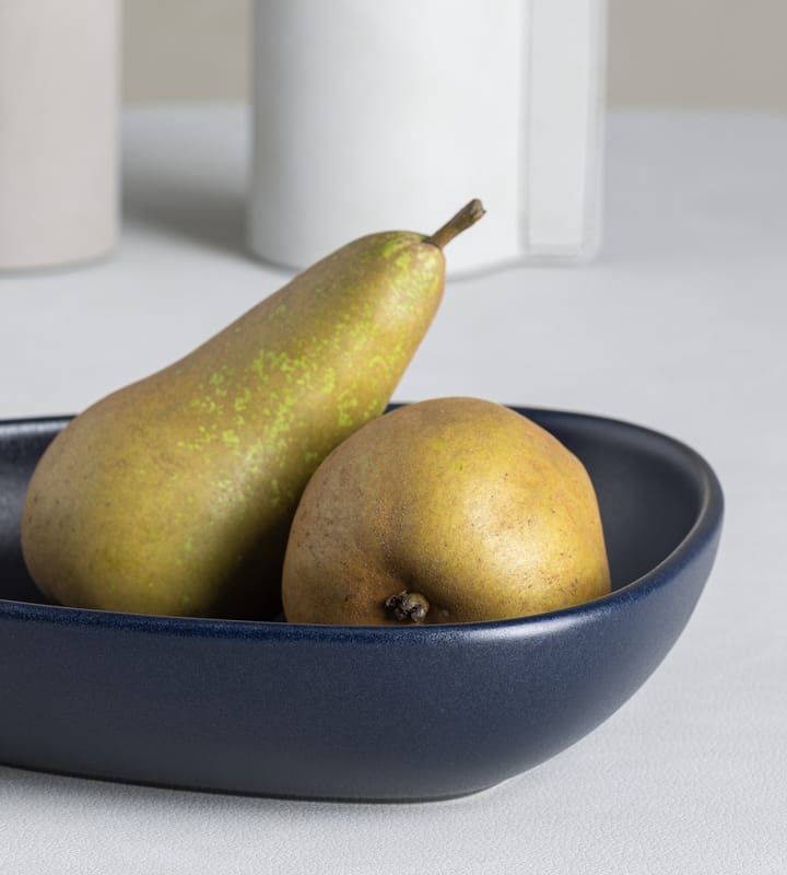 Curve Stoneware diep bord 19x22 cm, Navy blue LIND DNA