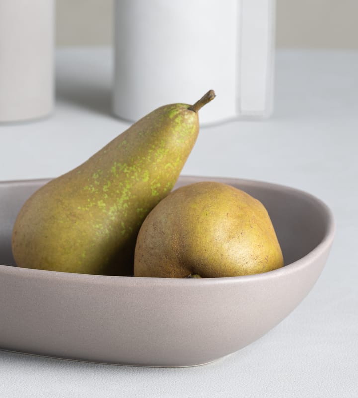 Curve Stoneware diep bord 19x22 cm, Warm grey LIND DNA