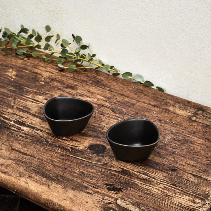 Curve Stoneware kom 2-pack, Zwart LIND DNA