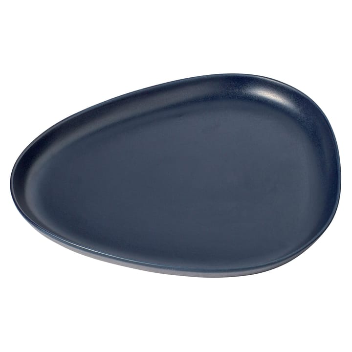 Curve Stoneware serveerschaal 30x35 cm - Navy blue - LIND DNA