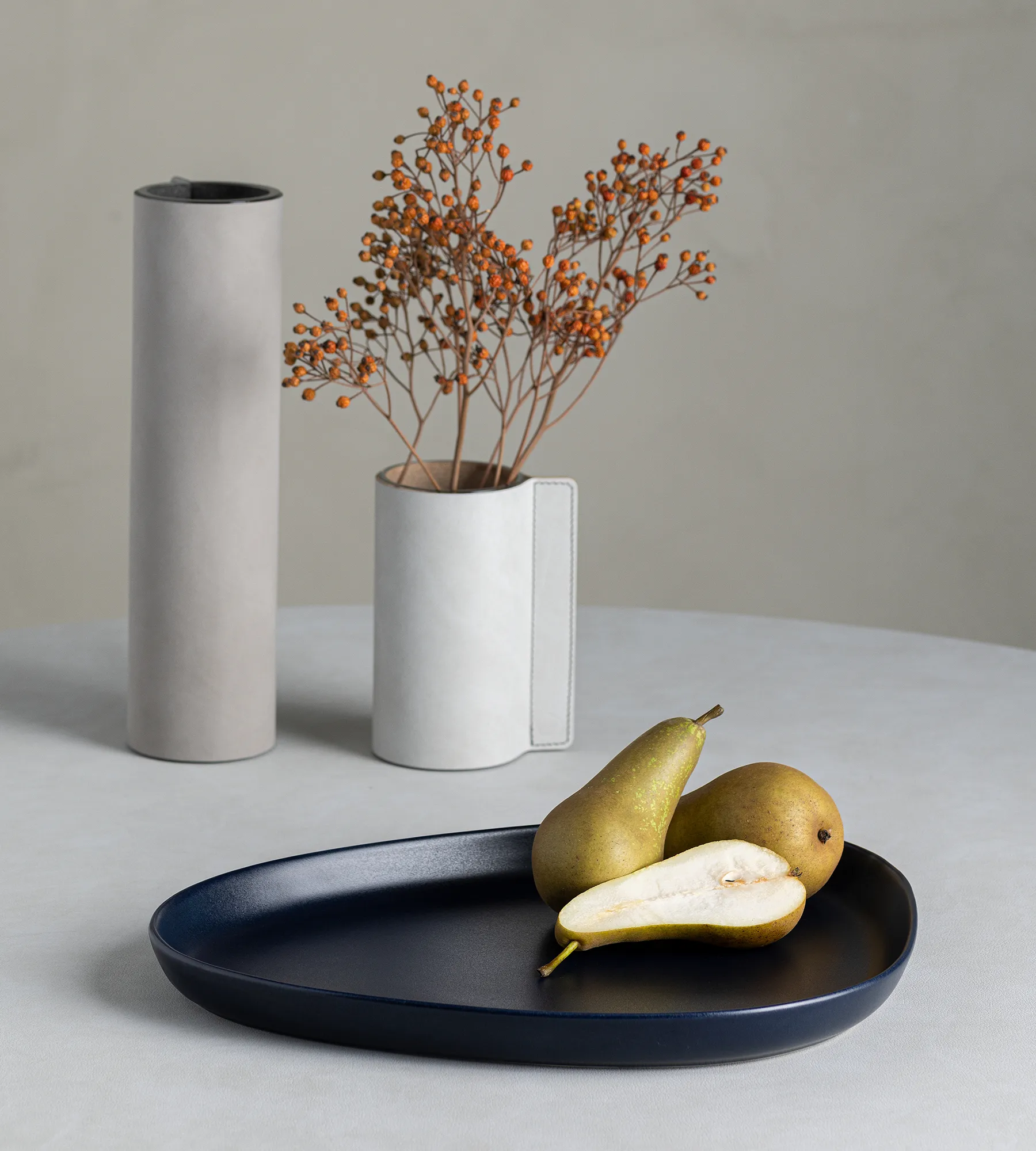 Curve Stoneware serveerschaal 30x35 cm, Navy blue LIND DNA