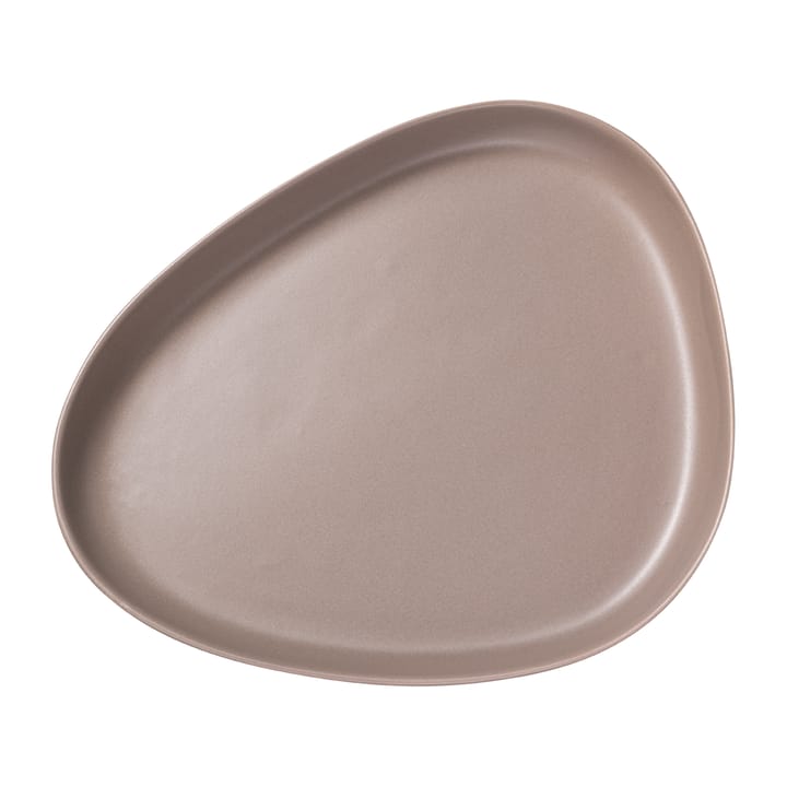 Curve Stoneware serveerschaal 30x35 cm - Warm grey - LIND DNA