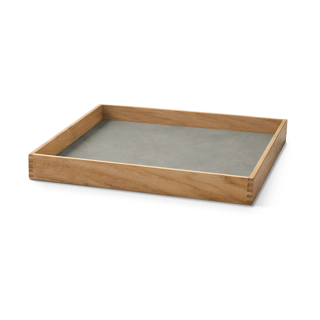LIND DNA Even teakhouten dienblad square S Nupo light grey