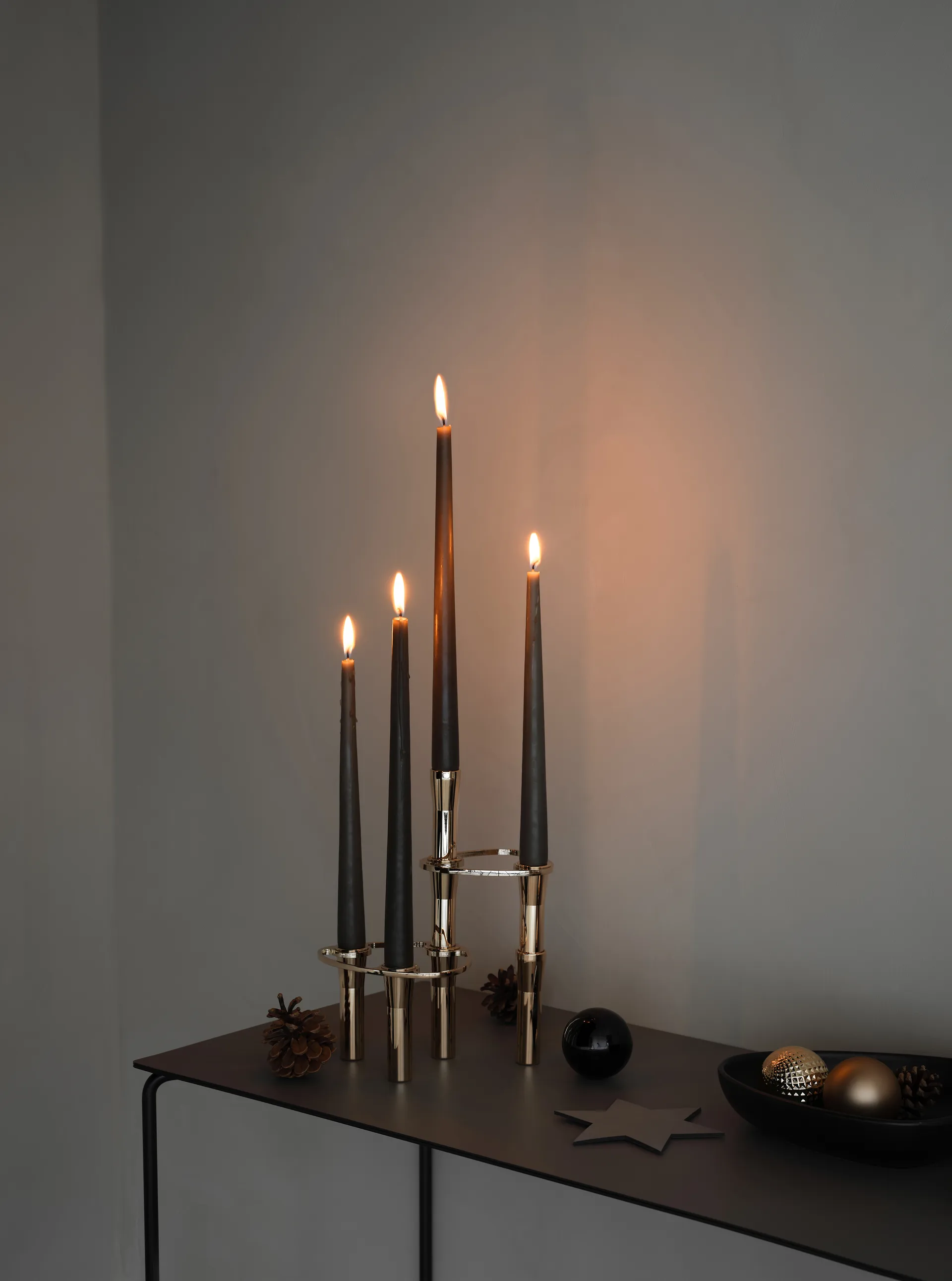 Lind Curve combineerbare kandelaar 24K verguld, Double LIND DNA
