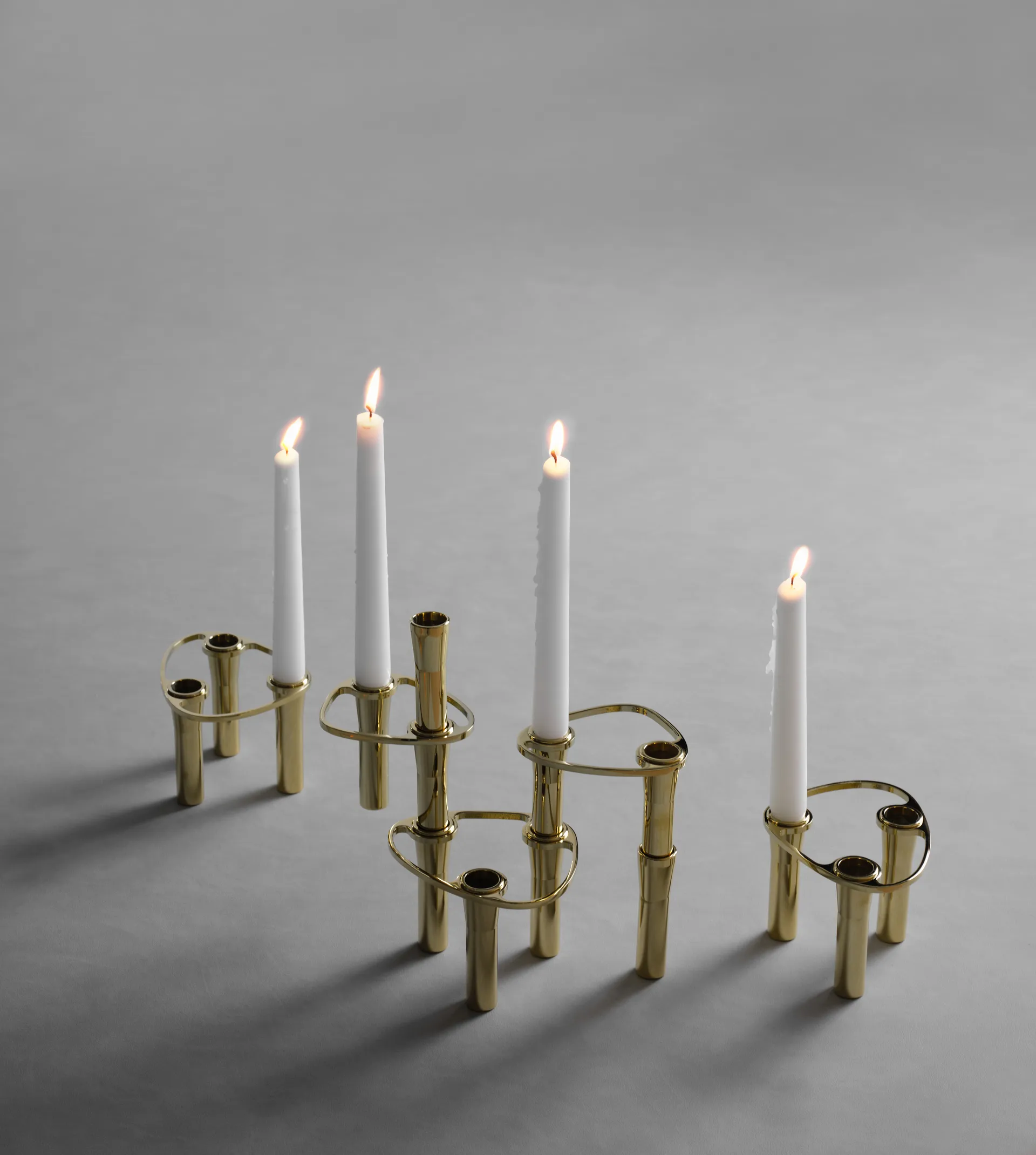 Lind Curve combineerbare kandelaar 24K verguld, Double LIND DNA