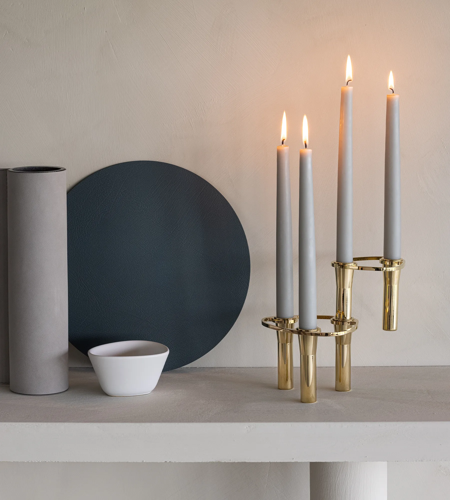 Lind Curve combineerbare kandelaar 24K verguld, Double LIND DNA