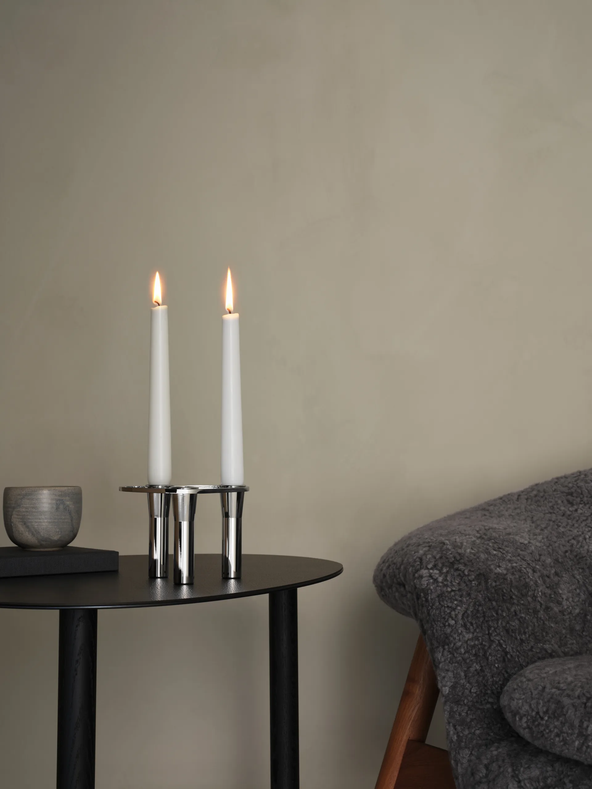 Lind Curve combineerbare kandelaar chroom, Triple LIND DNA