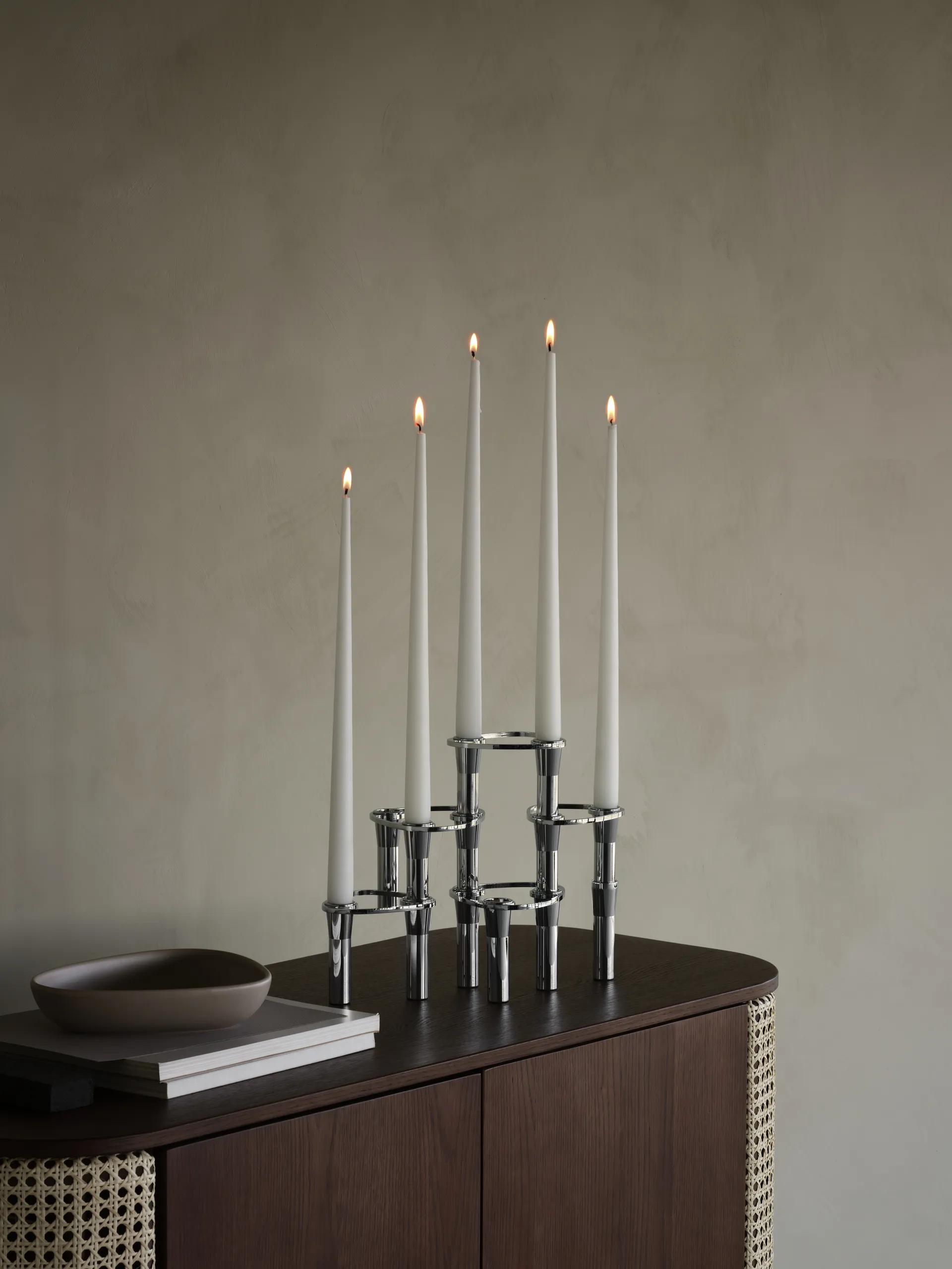 Lind Curve combineerbare kandelaar chroom, Triple LIND DNA
