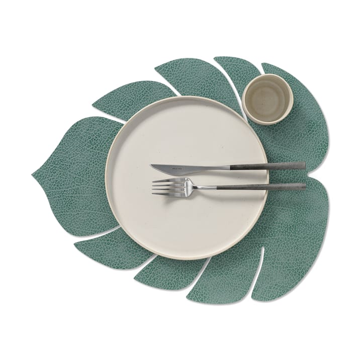 Monstera Leaf Hippo placemat L, Pastelgroen LIND DNA
