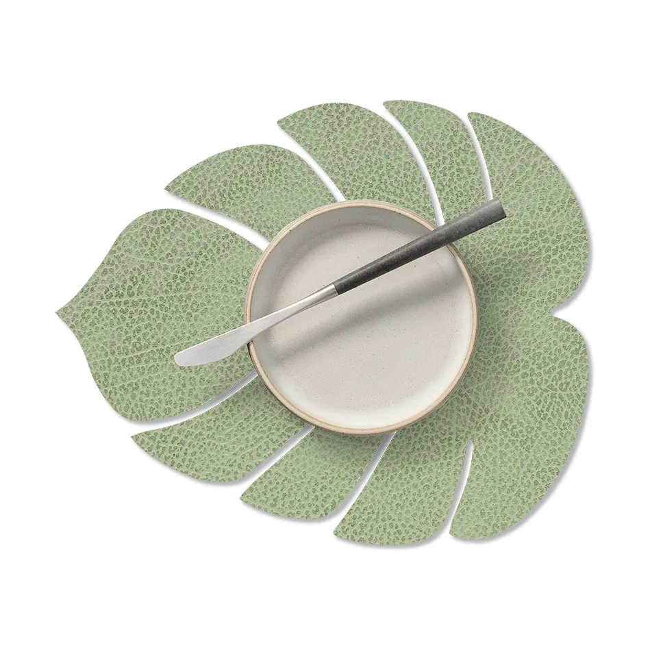 Monstera Leaf Hippo placemat S, Olijfgroen LIND DNA