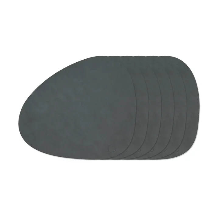 Nupo Curve placematsset - Antraciet, 6-pack - LIND DNA