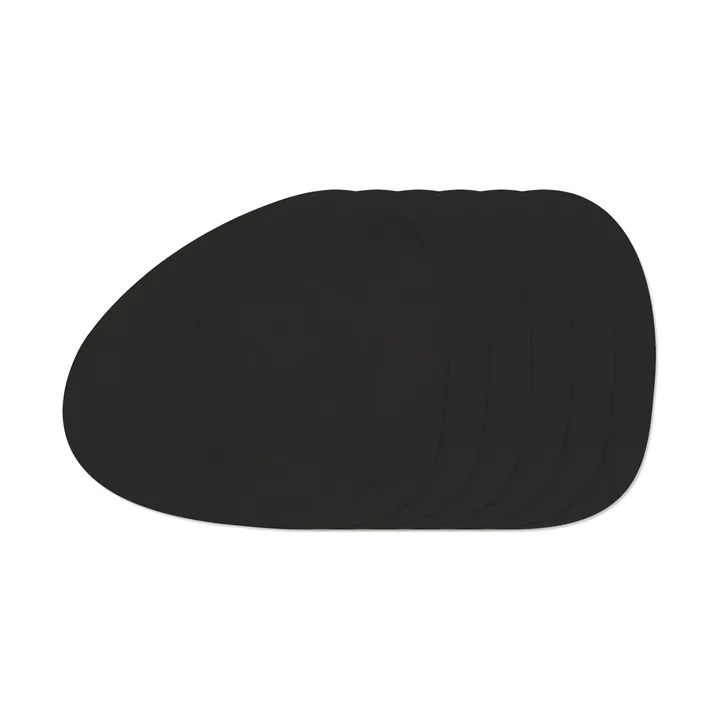 Nupo Curve placematsset - Black Ink, 6-pack - LIND DNA