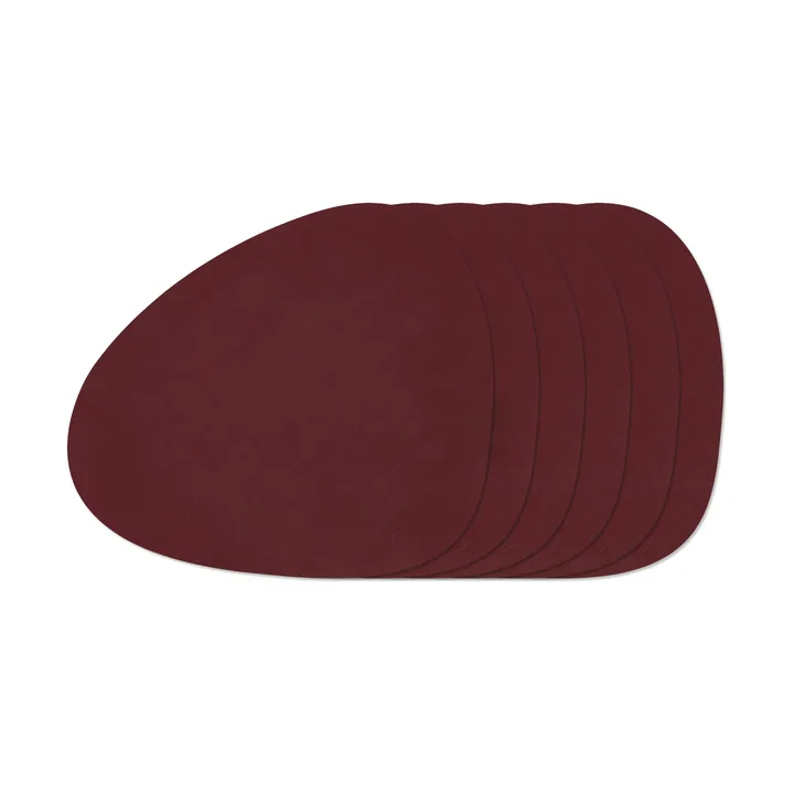 Nupo Curve placematsset - Burgundy, 6-pack - LIND DNA