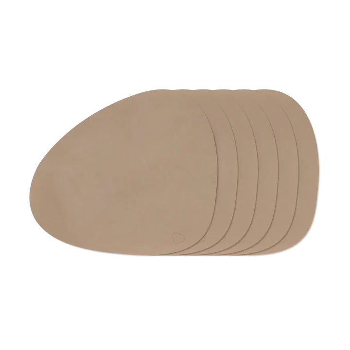 Nupo Curve placematsset - Clay Brown, 6-pack - LIND DNA