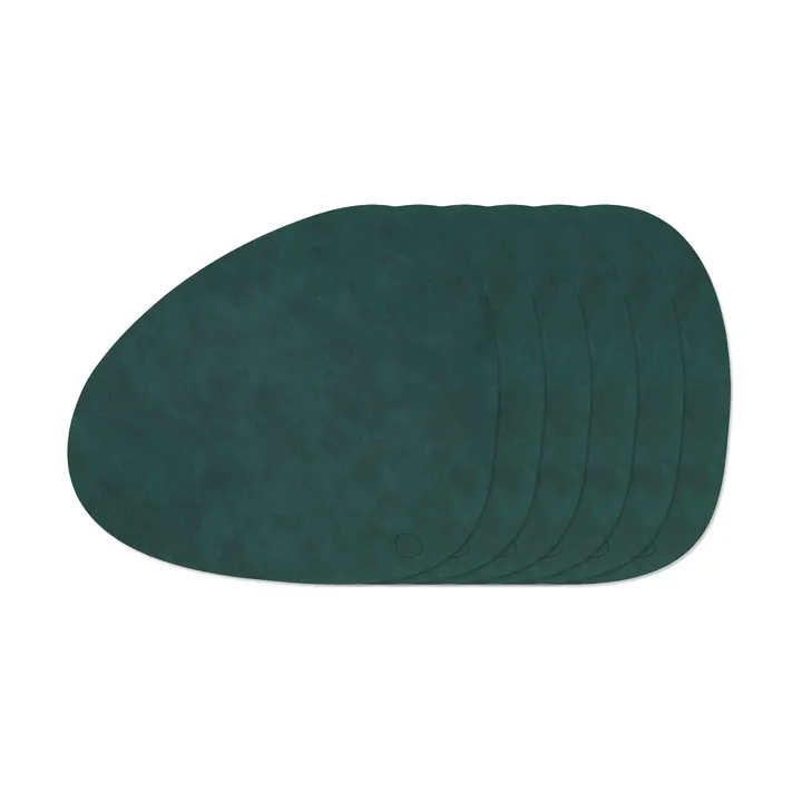 Nupo Curve placematsset - Dark Green, 6-pack - LIND DNA