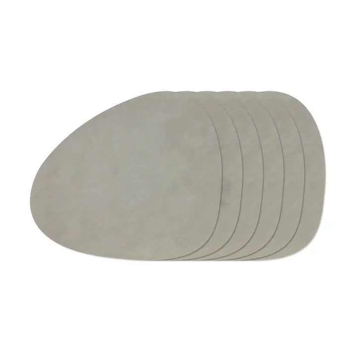 Nupo Curve placematsset - Light Grey, 6-pack - LIND DNA