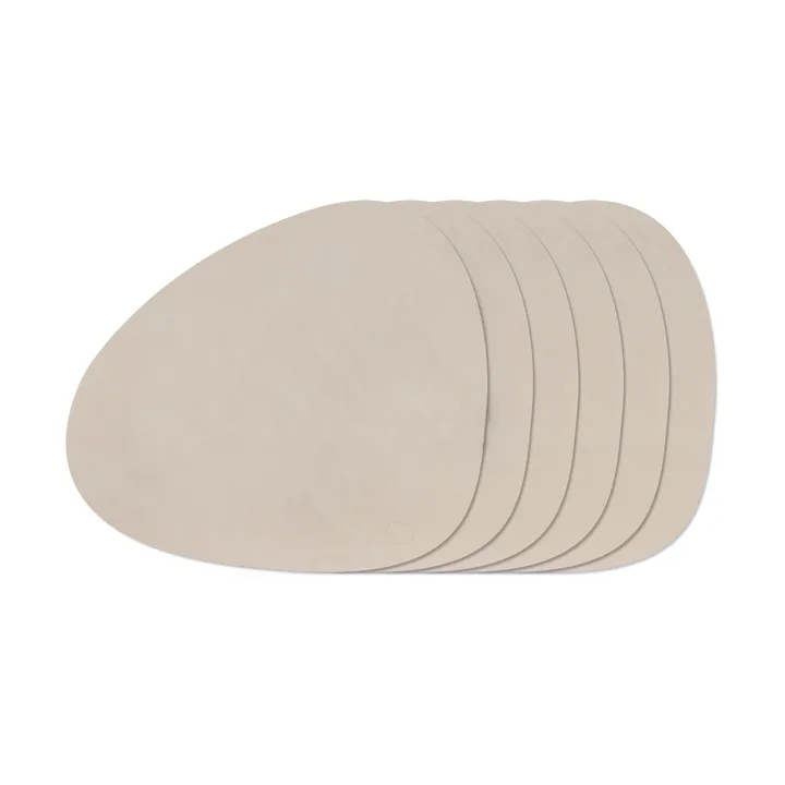 Nupo Curve placematsset - Oyster White, 6-pack - LIND DNA