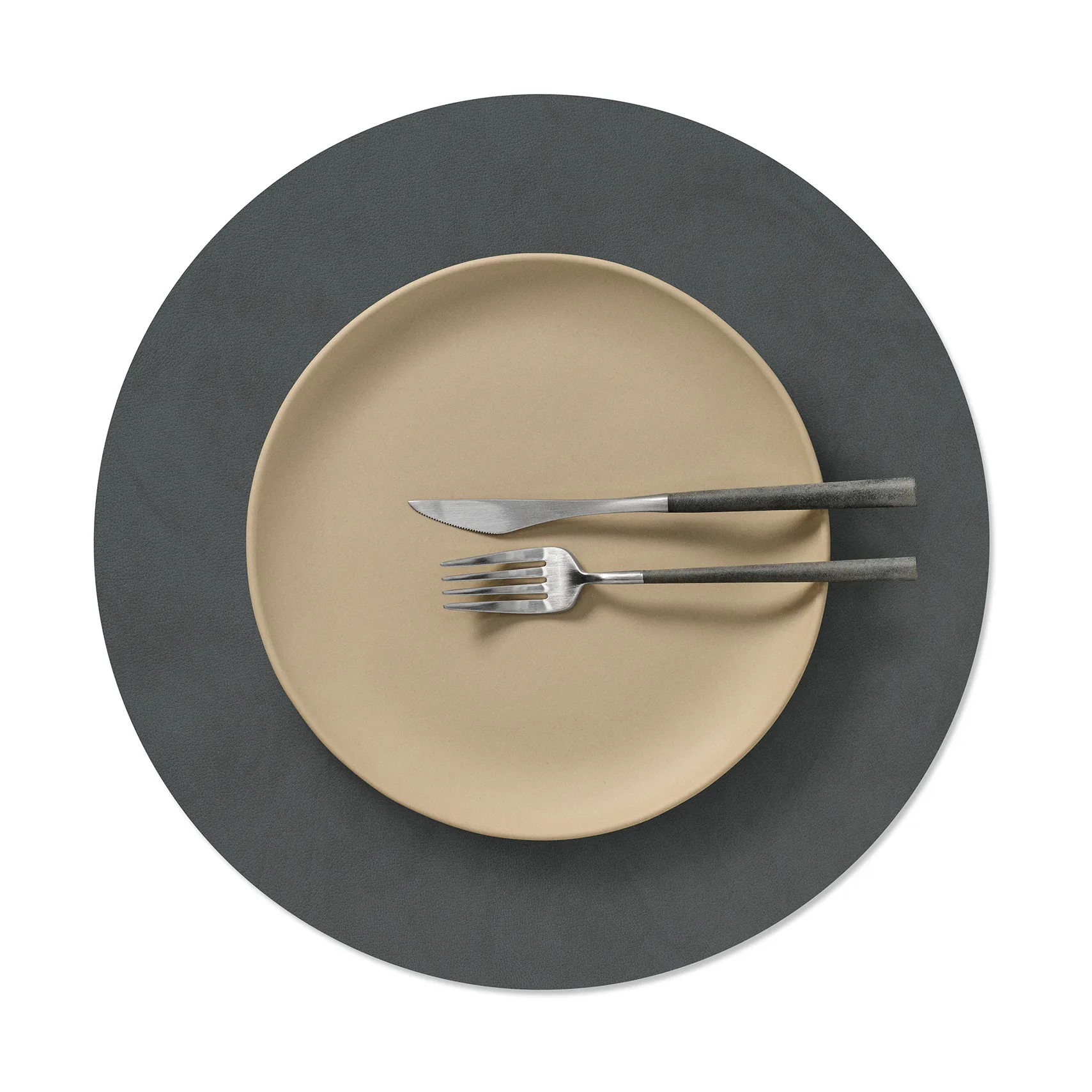 Nupo placemat, Anthracite, circle, L LIND DNA