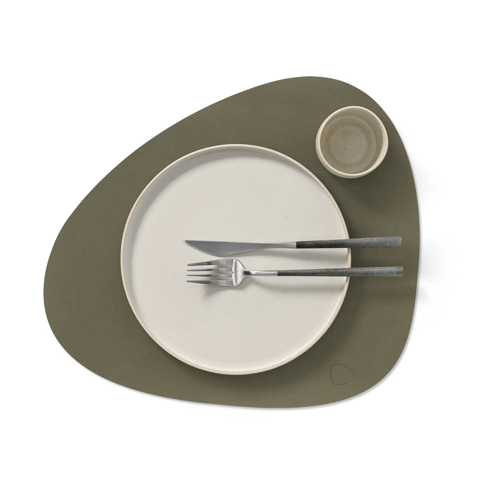 Nupo placemat keerbaar curve L 1 St., Army green-nature, 44x37 cm LIND DNA