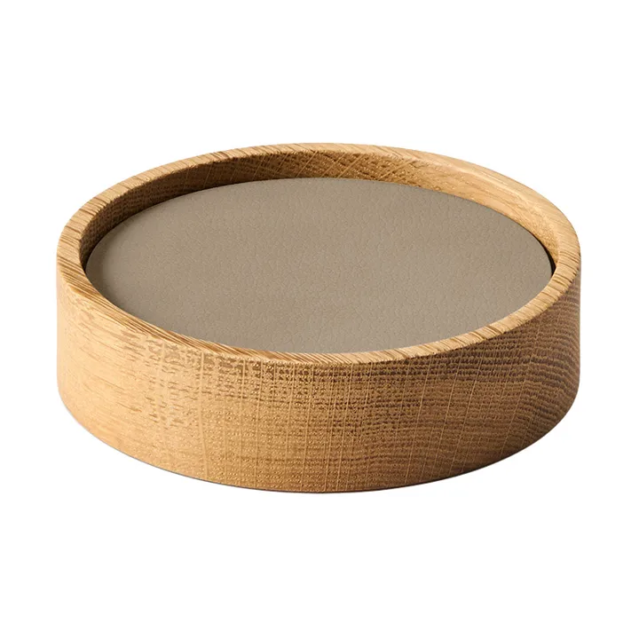 Wood Box onderzetterset - Nature-oak, circle, S, Nupo clay brown, 9 delar - LIND DNA