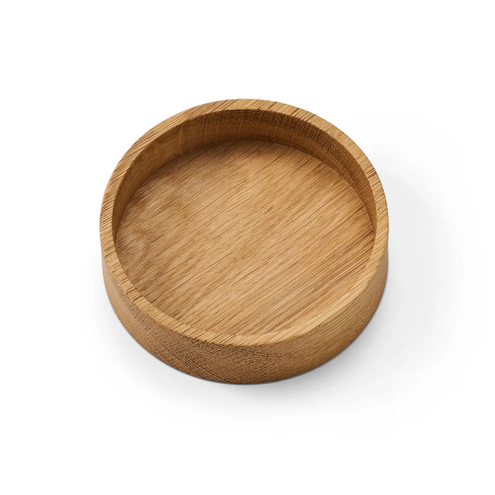 Wood Box opbergdoos voor onderzetters, Nature-oak, circle, S LIND DNA
